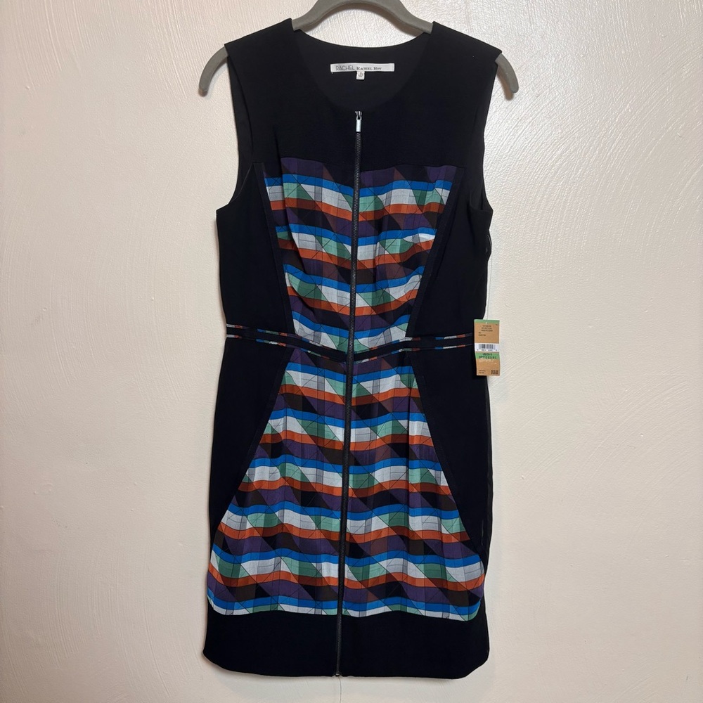 NWT Rachel Roy Dress Sleeveless Boy Meets‎ Girl Zipper Geometric Design Size 8